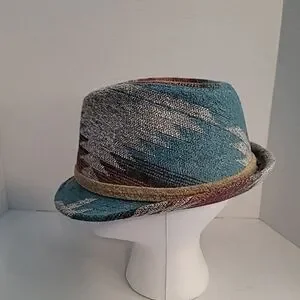 Christy\'s Crown Collection Women\'s Zigzag Pattern Hat Grey Rust Blue Size... Christy main image 2